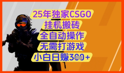 25年獨家CSGO掛G搬磚，全自動操作，無需打游戲，小白日入3張+【揭秘】-小浪學習網