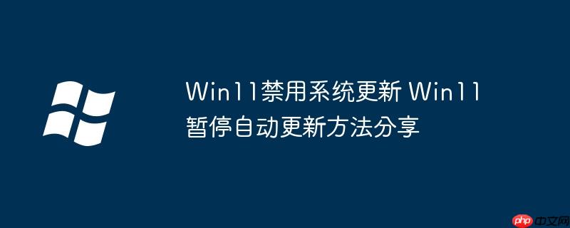 Win11禁用系統更新 Win11暫停自動更新方法分享