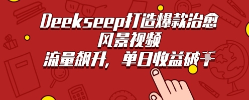 Deekseep制作治愈風景視頻爆火出圈，單日收益幾張，流量持續飆升-小浪學習網