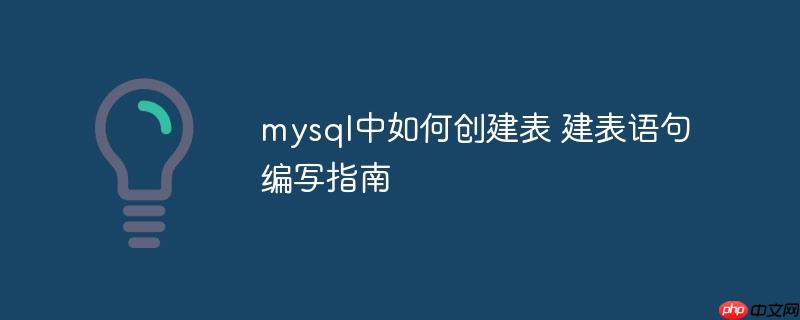 mysql中如何創建表 建表語句編寫指南-小浪學習網