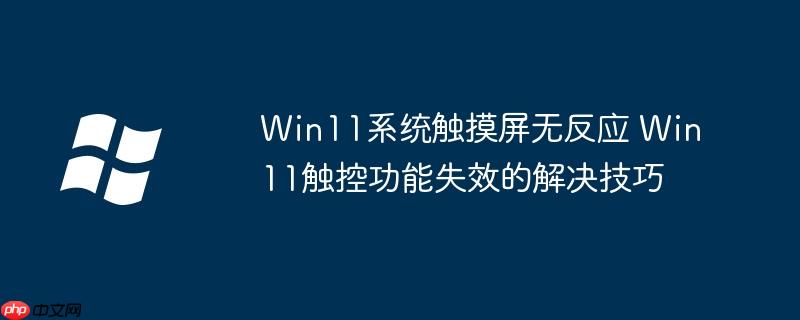 Win11系統觸摸屏無反應 Win11觸控功能失效的解決技巧