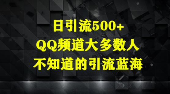 日引流500+，QQ頻道大多數人不知道的引流藍海-小浪學習網