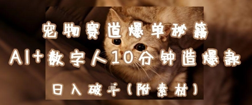 寵物賽道爆單秘籍：AI+數字人10分鐘造爆款，日入1k-小浪學習網