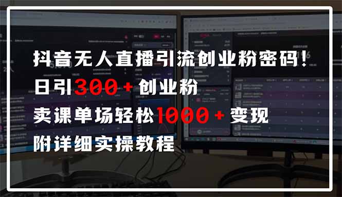 （14564期）抖音無人直播引流密碼！日引300+創(chuàng)業(yè)粉 單場輕松1000+變現 附詳細實操教程-小浪學習網