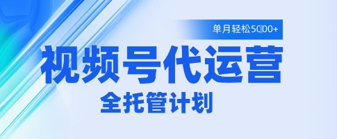 視頻號代運營2.0，全程托管招募，單月輕松變現5k【揭秘】-小浪學習網
