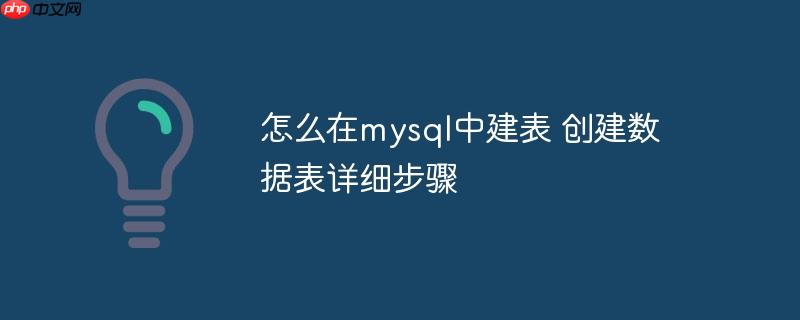 怎么在mysql中建表 創建數據表詳細步驟-小浪學習網